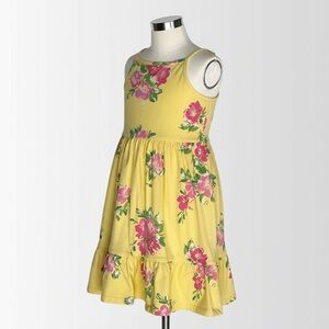 Yellow Spaghetti Strap Dress, Floral Pattern Girls Size 5t